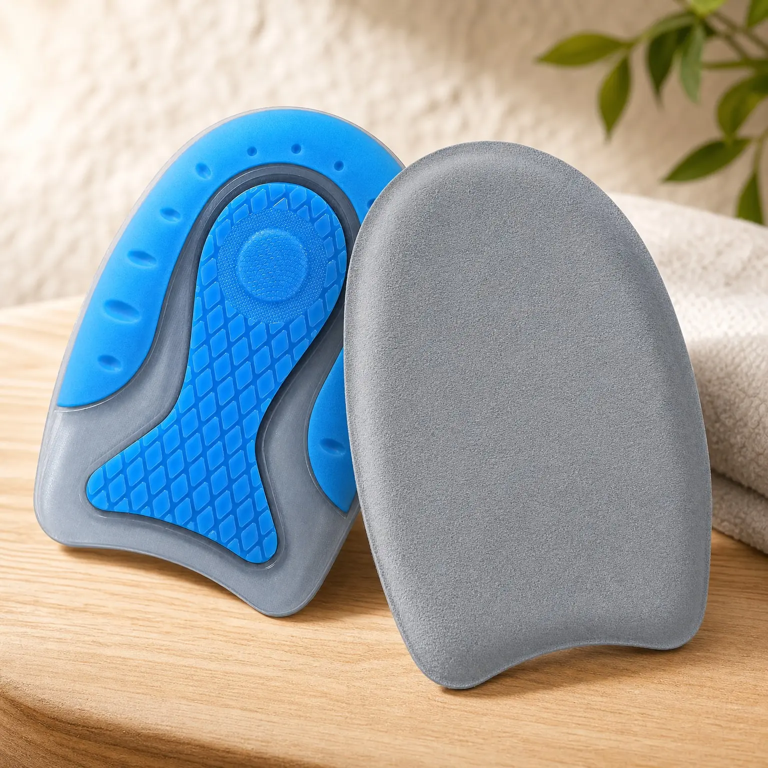 Heel Pain Relief Gel Inserts - 2 Pack Shock-Absorbing Heel Cups for Plantar Fasciitis, Non-Slip Silicone Cushions for All Shoes, All-Day Comfort