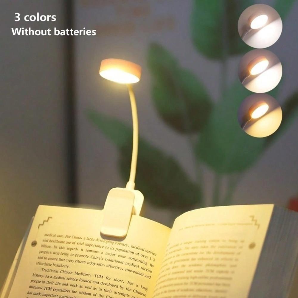 LED Clip on Book Light, 3 Color Modes, Dimmable, Mini Portable Clip LED Reading Light for Bed & Books, Ideal for Nighttime Use
