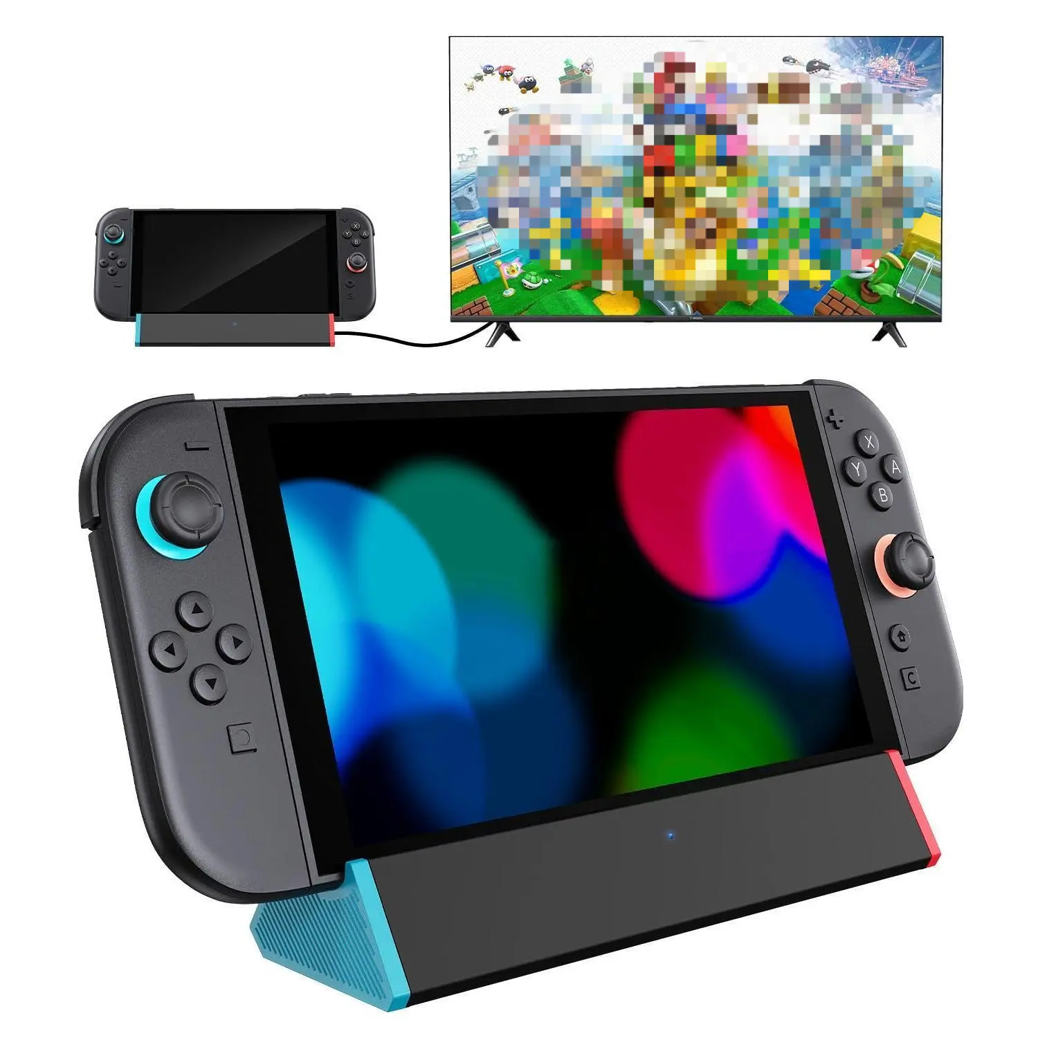 SIWIQU TV Dock Station for Nintendo Switch 2, Portable TV Docking Station Replacement with 4K@120Hz HDMI Adapter/Type C Port/USB Port for Official Nintendo Switch 2, Console, Stand, Game, Protection