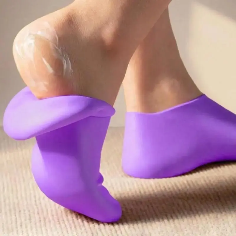 Reusable Silicone Moisturizing Socks, Home Foot Spa Treatment, Repair Dry Crack Heels, Anti-Slip Sebs Foot Care Socks for Men Women