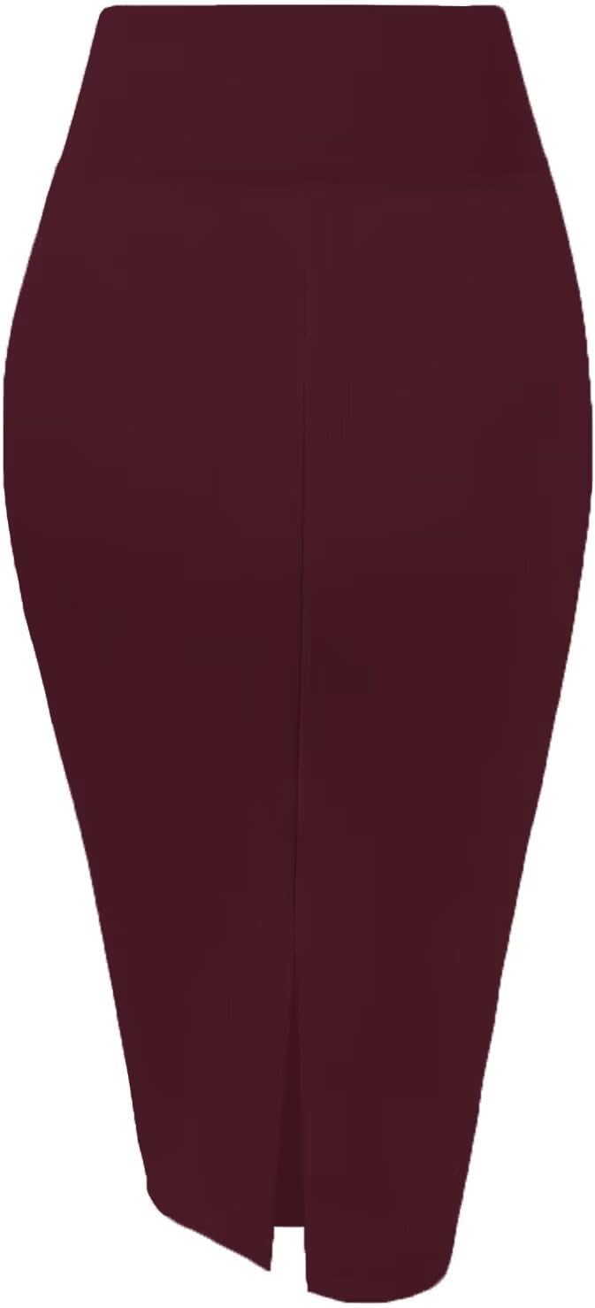 Women's Premium Nylon Ponte Stretch High Waist Pencil Suit Skirt Below Knee Minimalist Minimalist Women's Premium Nylon Ponte Stretch High Waist Pencil Suit Skirt Below Knee Minimalist Minimalist