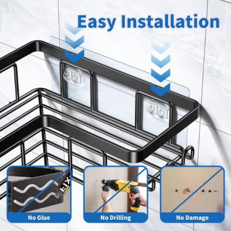 New Bathroom Wall-Mounted Storage Rack, Corner Shelf for Bathroom, Simple Multi-Layer Design, Suitable for Bathrooms and Shower Areas