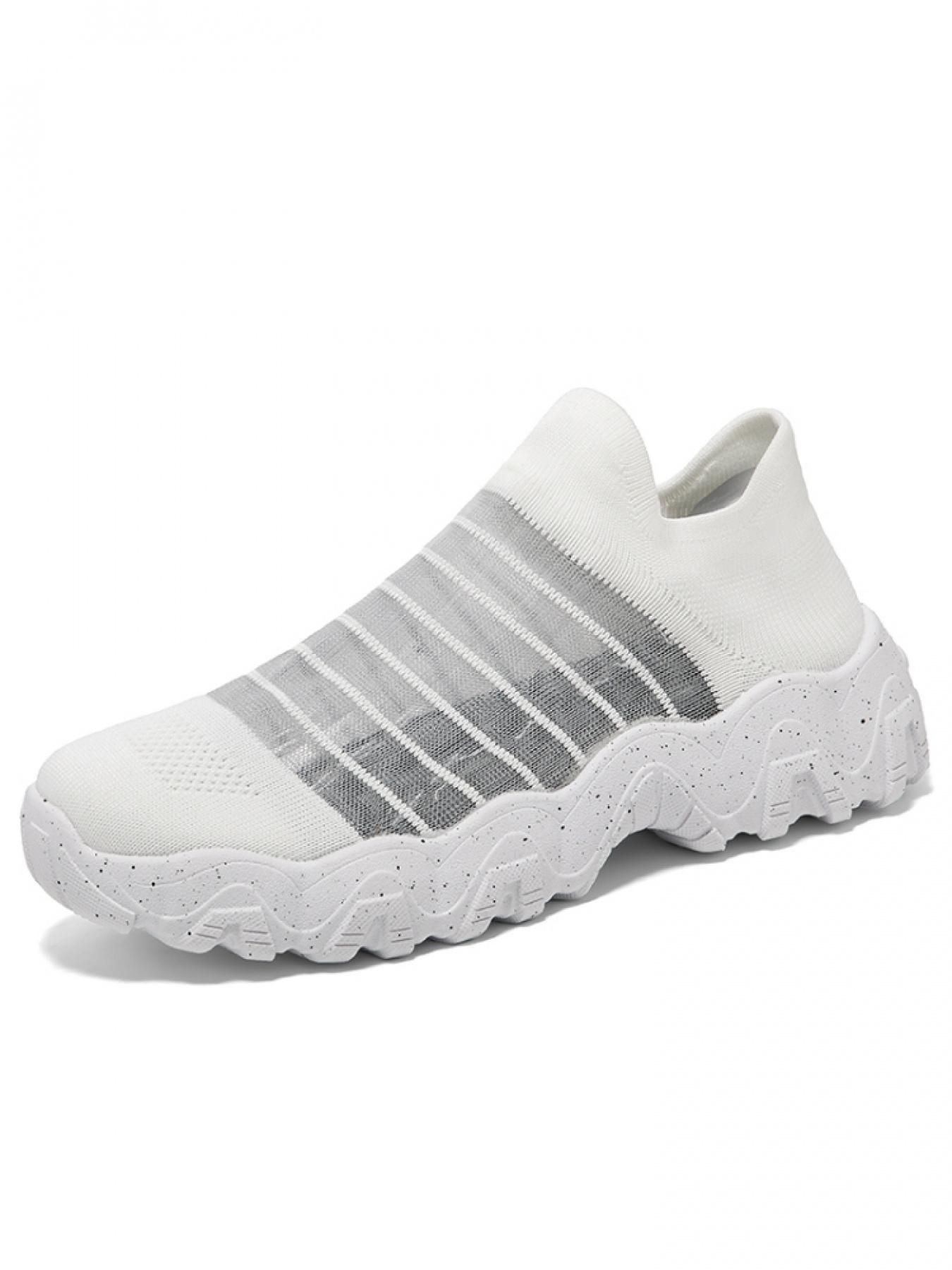 1 Pair Unisex Slip-On River Shoes, Breathable Flyknit & Convenient Slip-On Design, Elastic EVA Sole, Fashion Street Shoes for Students