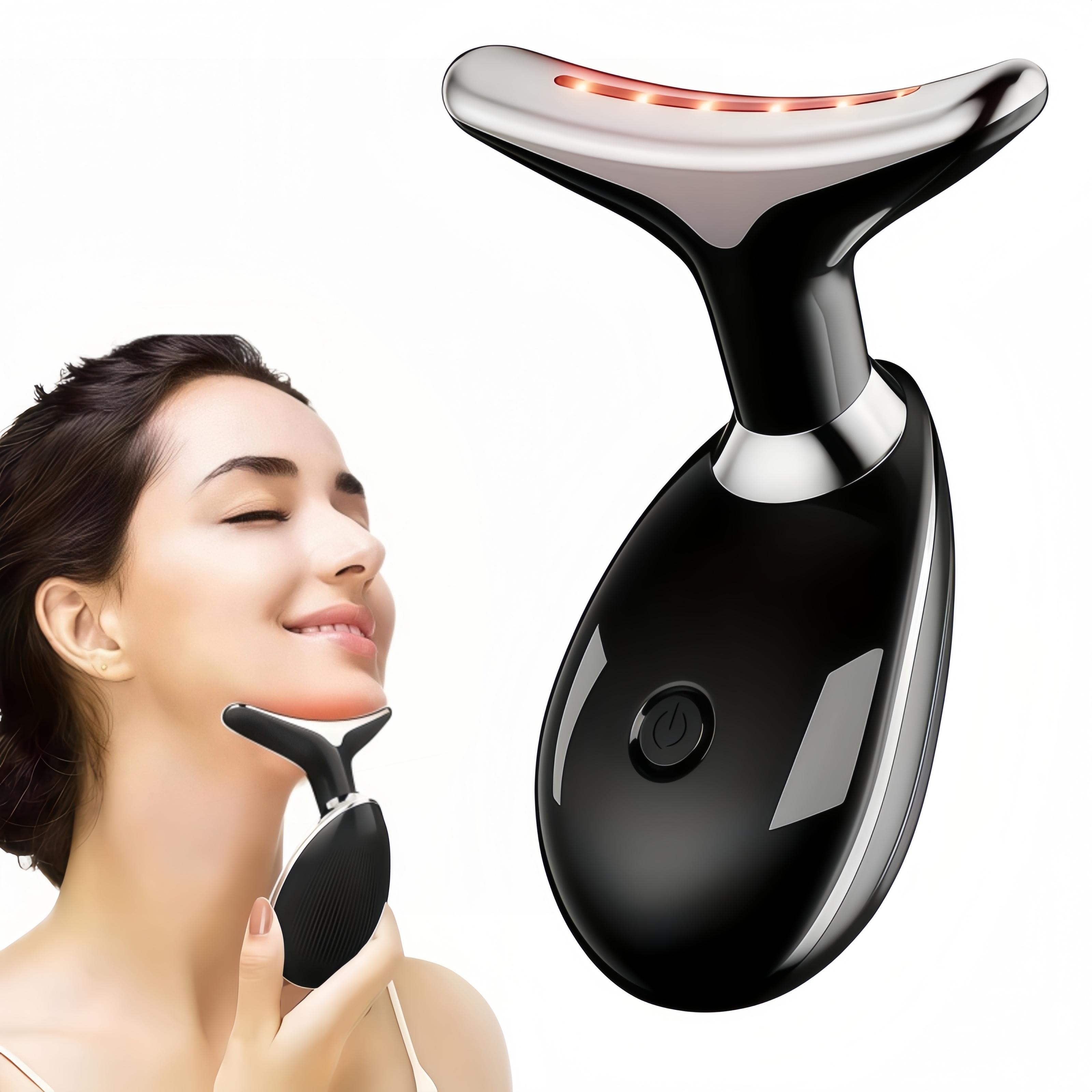 Rechargeable facial and neck massager - beauty personal care product - neck anti-wrinkle beauty equipment - facial phototherapy skin tightening machine - lifting and tightening massager - rejuvenating and reducing wrinkles and cleaning heating multi-funct