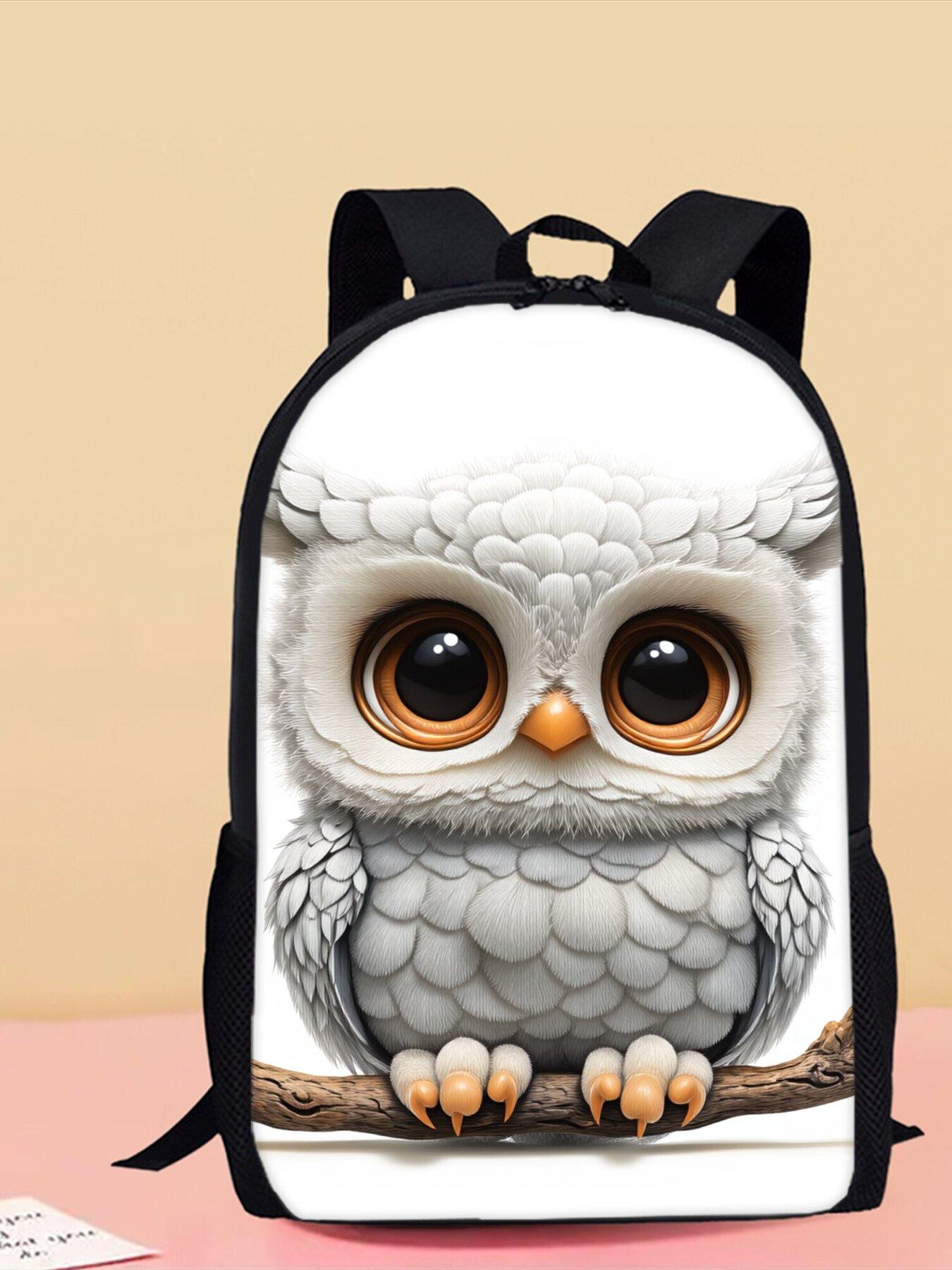 Cute Owl Print Single-layer Backpack