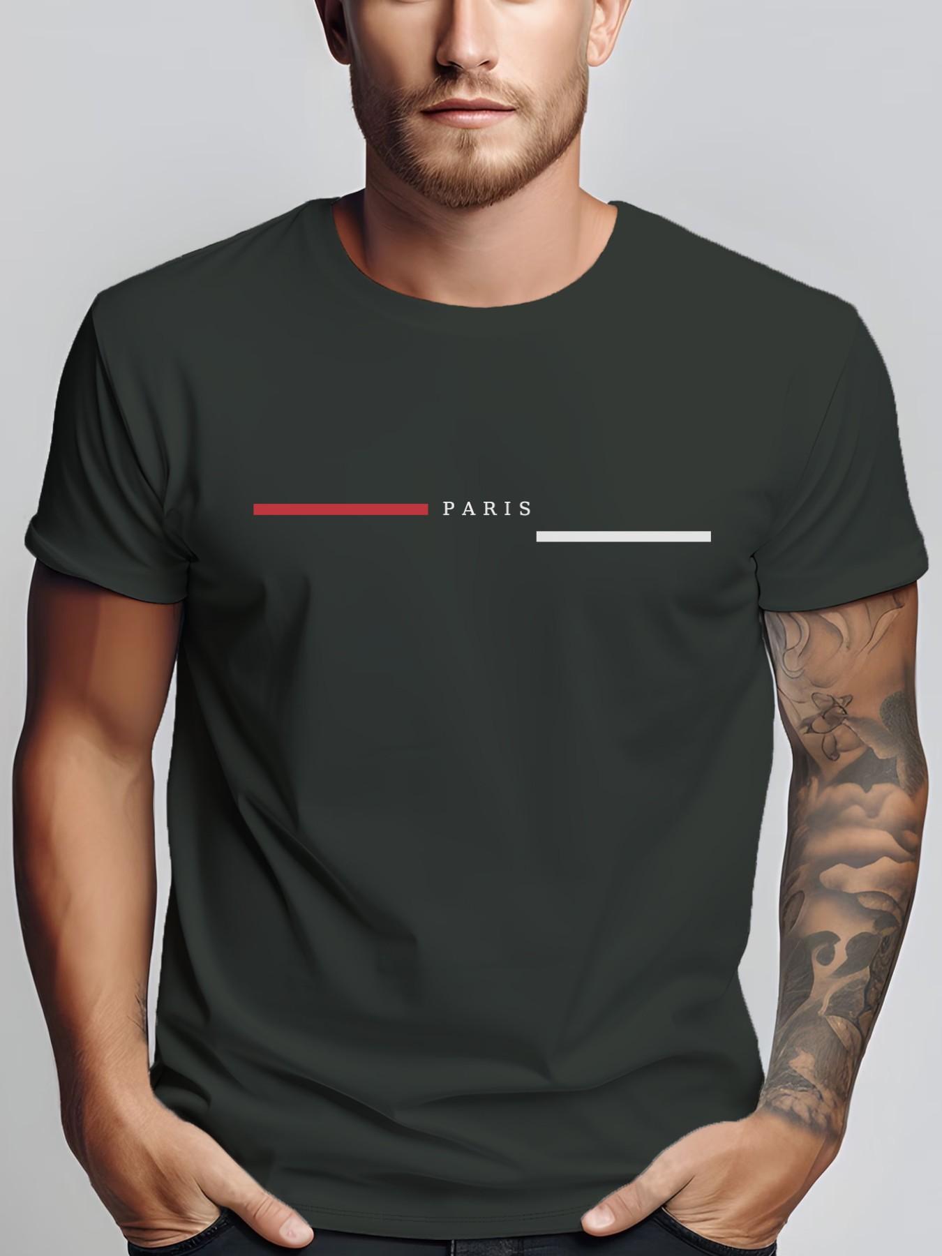 Men's Summer Micro-Stretch Comfort Round Neck Printed T-Shirt, Fashionable Trendy Wear, Best Choice for Men, Casual Stylish Tee