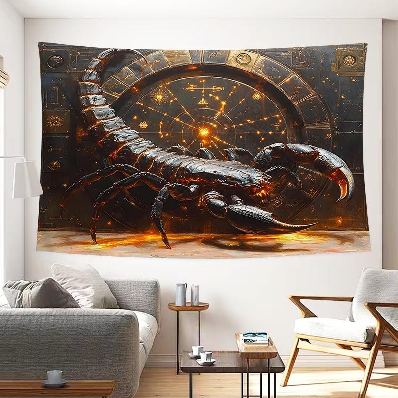 1pc Mystical Scorpio Celestial Tapestry Fantasy Wall Tapestry High-Definition Printing Polyester Tapestries for Bedroom Living Room University Dormitory Indoor Wall Decoration Tapestries with Free Installation Package As Birthday Gift for Friends