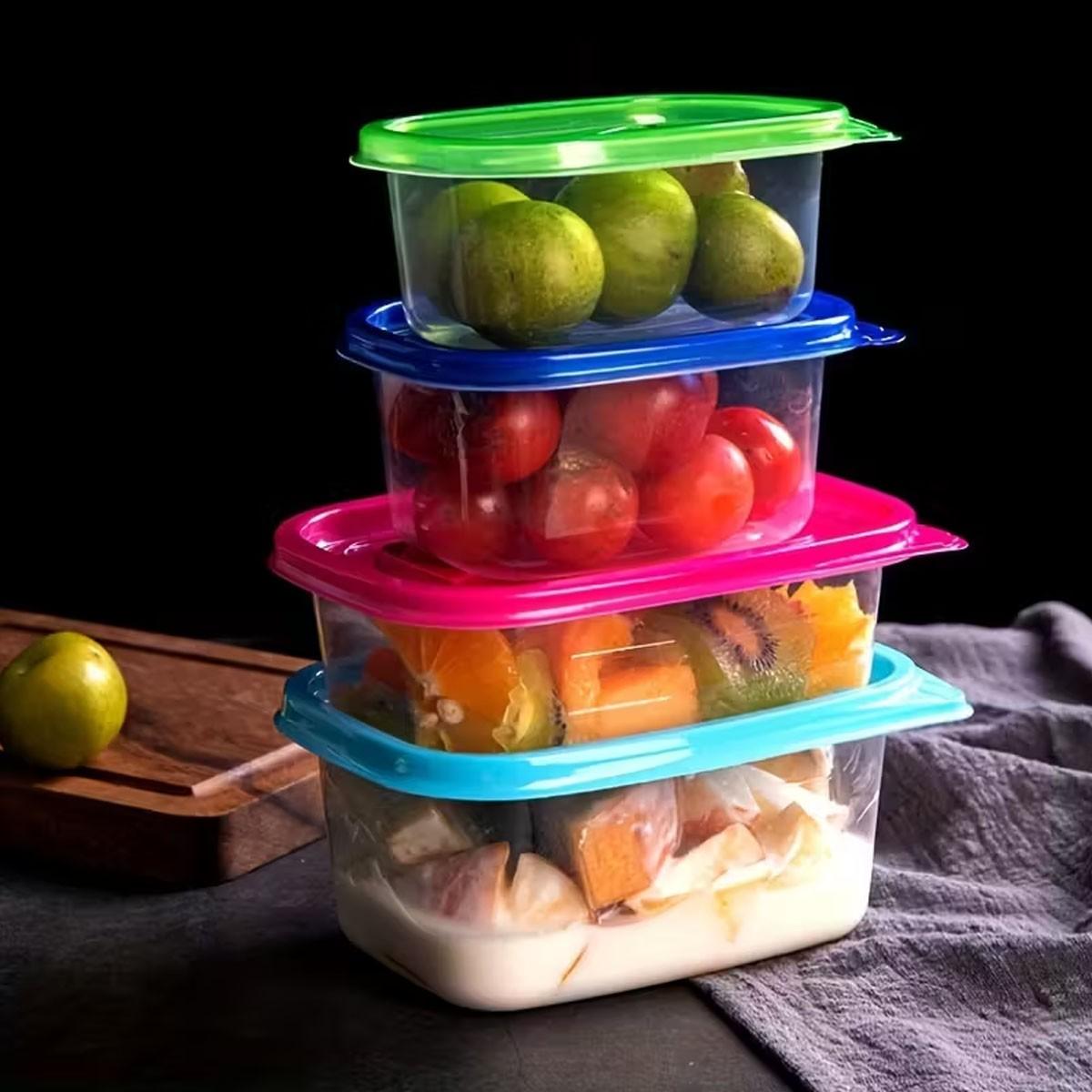 6/12pc Rectangular Food Storage Boxes, Food Storage Set, PP Material, Lids Included, Stackable, Leak-Proof, Reusable, Microwave & Dishwasher Safe