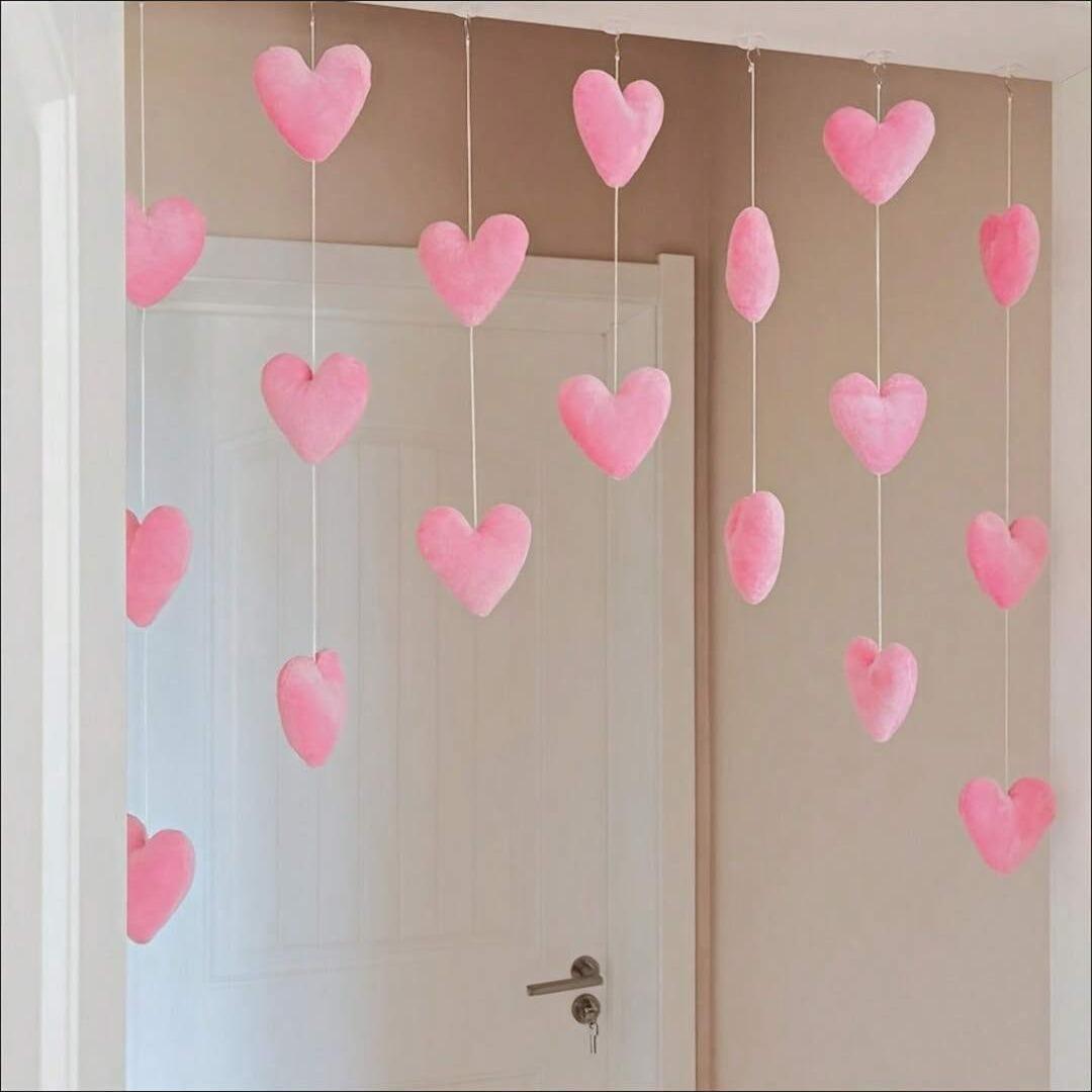 Heart Shaped Door Hanging Ornament, 1 Set Heart Shaped Door Hanging Decoration, Hanging Decor for Home Living Room Bedroom, Room Decor, Home Decor, Door Decorations, Valentine's Day Gift Idea, Interior