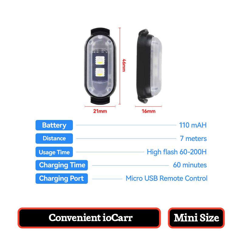 Car Motor RGB LED Waterproof Strobe Light with Wireless Remote Control 10 Lighting Modes for Car Motorcycle Decoration