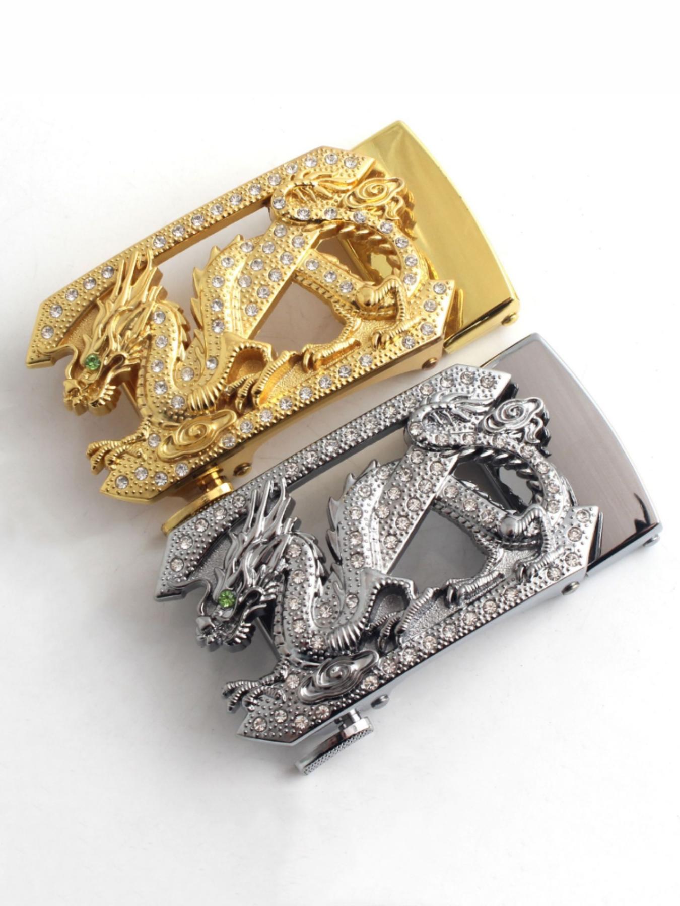 Men's Dragon Pattern Automatic Buckle Belt, Fashion Belt for Party, Daily Clothing Decor, Trendy All-match & Exquisite Belt for Birthday Gift