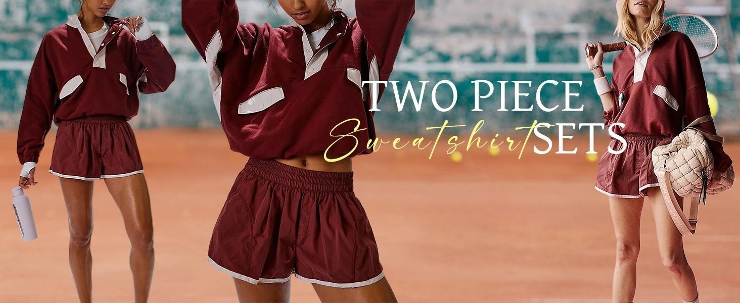 JovenPara Women's Two Piece Short Sets Summer Lounge Sweatsuits Long Sleeve Outfits Travel Tracksuit with Pocket JovenPara Women's Two Piece Short Sets Summer Lounge Sweatsuits Long Sleeve Outfits Travel Tracksuit with Pocket