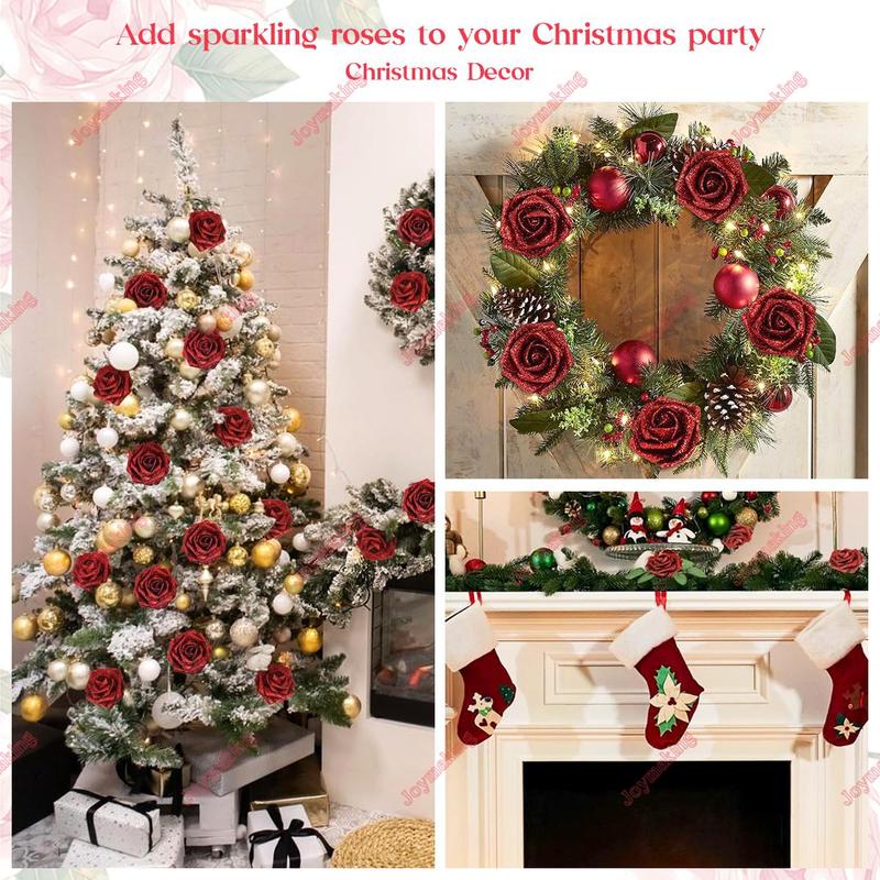 Valentine's Day 24/36 Pcs Glitter Roses Bouquet Set with 3D Butterflies Crowns & Ribbons for Girlfriend Wife Mom Friend Women Gift Perfect for Birthday Engagement Wedding Anniversaries Graduation