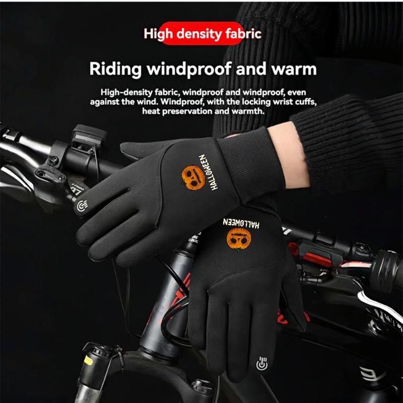 1 pair with Studios Halloween Horror Nights Pumpkin HalloweenCostume Horror Nights Pwinter gloves Touchable gloves Touch Screen Breathable Running unisex sports gloves Soft holiday gifts Cozy Trendy Modern