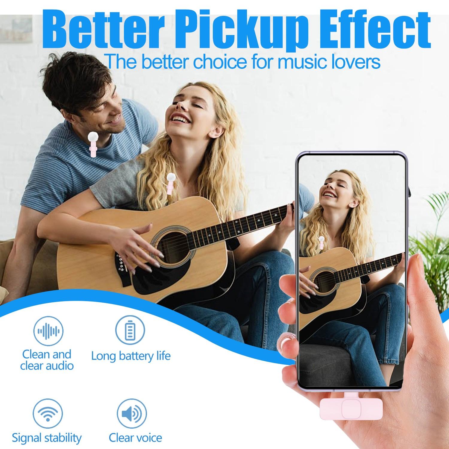 Wireless lavalier microphone for iPhone, iPad, and Android, ideal for smartphones and audio recording