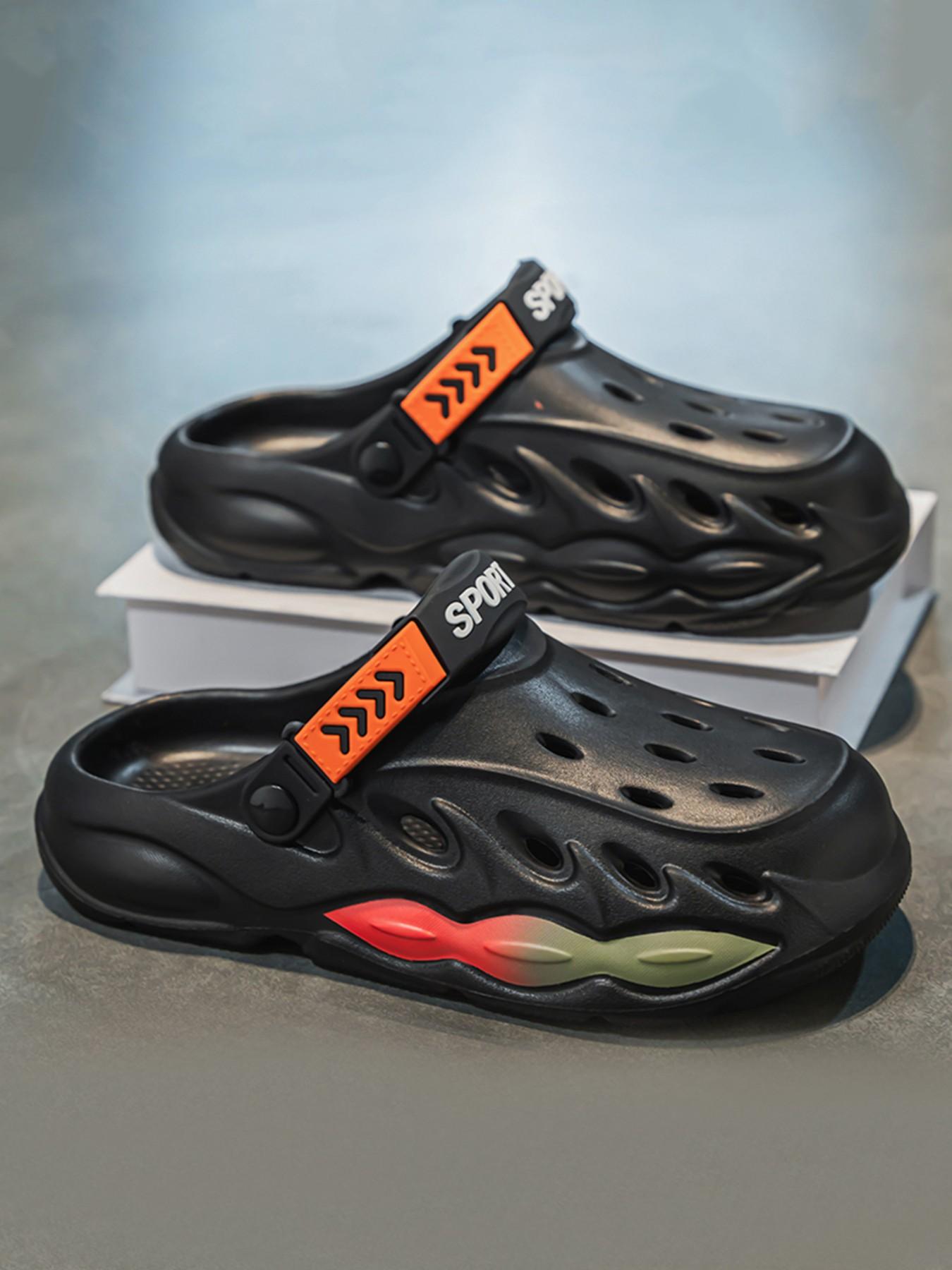 Men's Adjustable Back Strap Sandals, Gradient Holes, Soft Sole Anti-Slip Beach Shoes, Summer New Arrival, Sizes 40-45