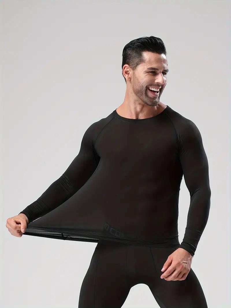 3 Pack Men's Slim Shape Top Sports Fitness Long Sleeve, Slim Tight Top, Comfortable Moisture Wicking Corset, Outdoorfun,Quick Drying and Breathable Outdoor Casual Fitness Riding Soccer Basketball T-Shirt Fathersdaygift