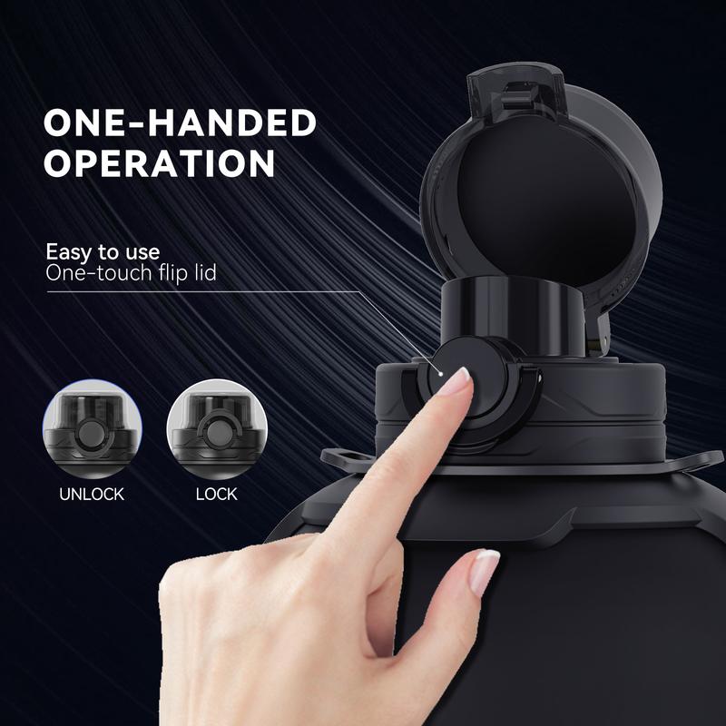 Cool Springtok Sports Water Bottles 44oz with Tritan Finish, Built-in Straw, Unique Smart Water Cup with LED Light, Dual-Handle & App Control - Fun