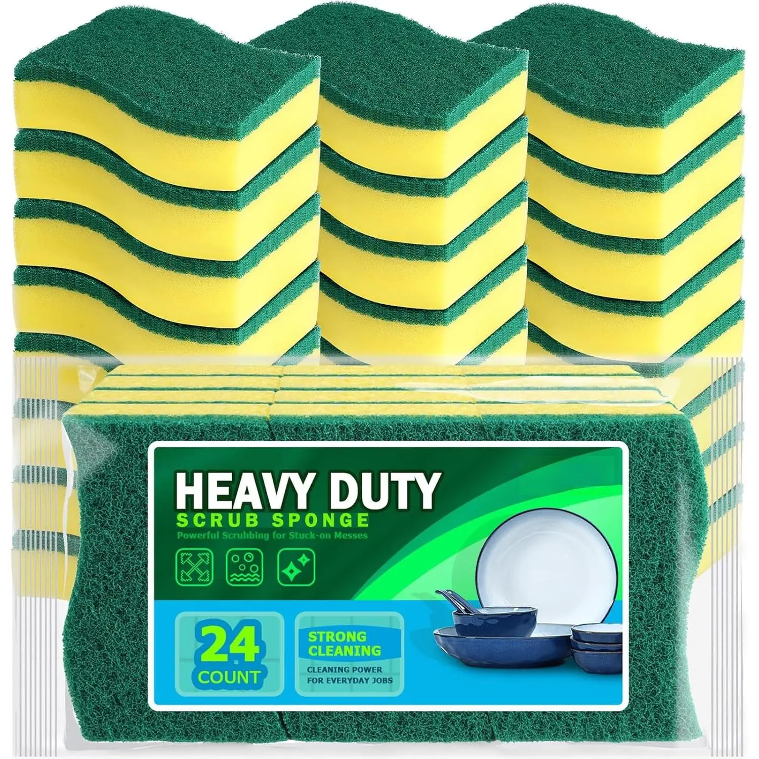 Sponges Kitchen, 6-Pack XL Heavy Duty Dish Sponges, Cleaning Sponges
