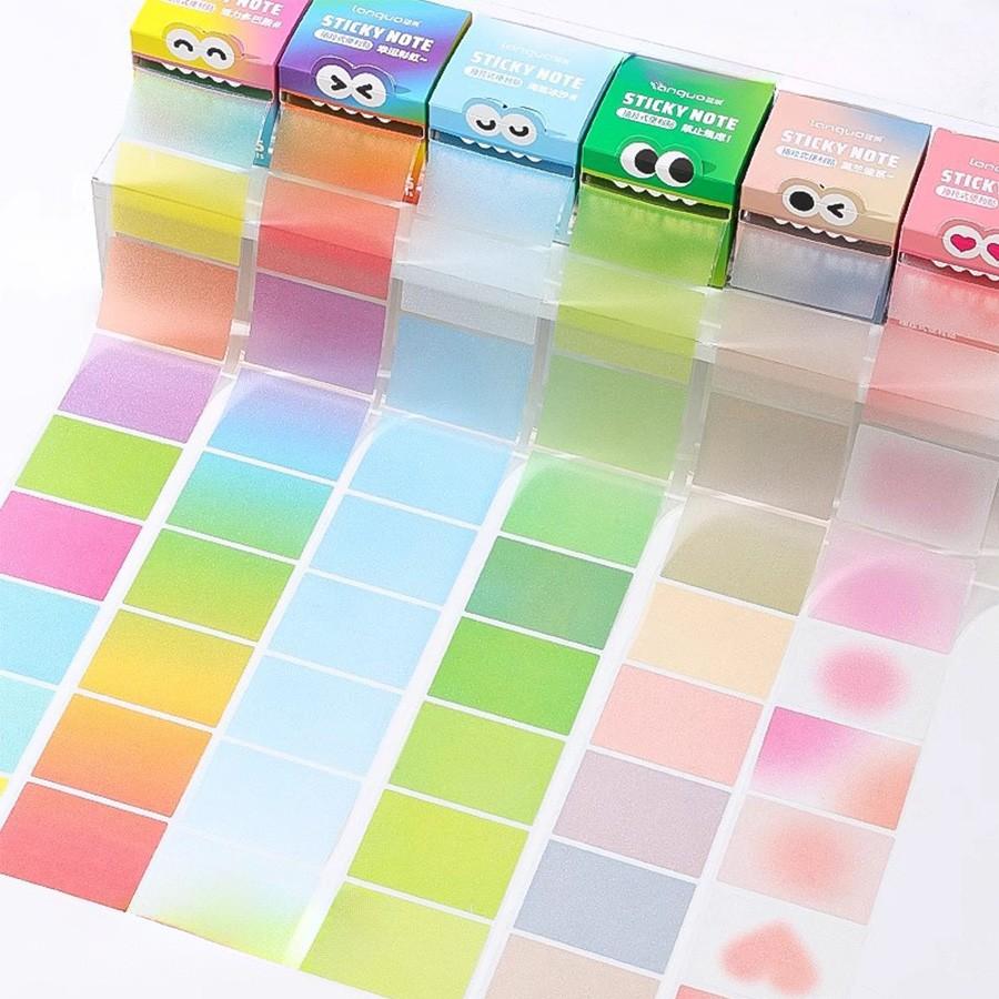 Transparent Sticker Notes, 105 Sheets, Loose-Leaf Notebooks, Easy to Tear, Write, and Reuse, Ideal for School, Diary, Office, Random Styles, Self Adhesive Stickers