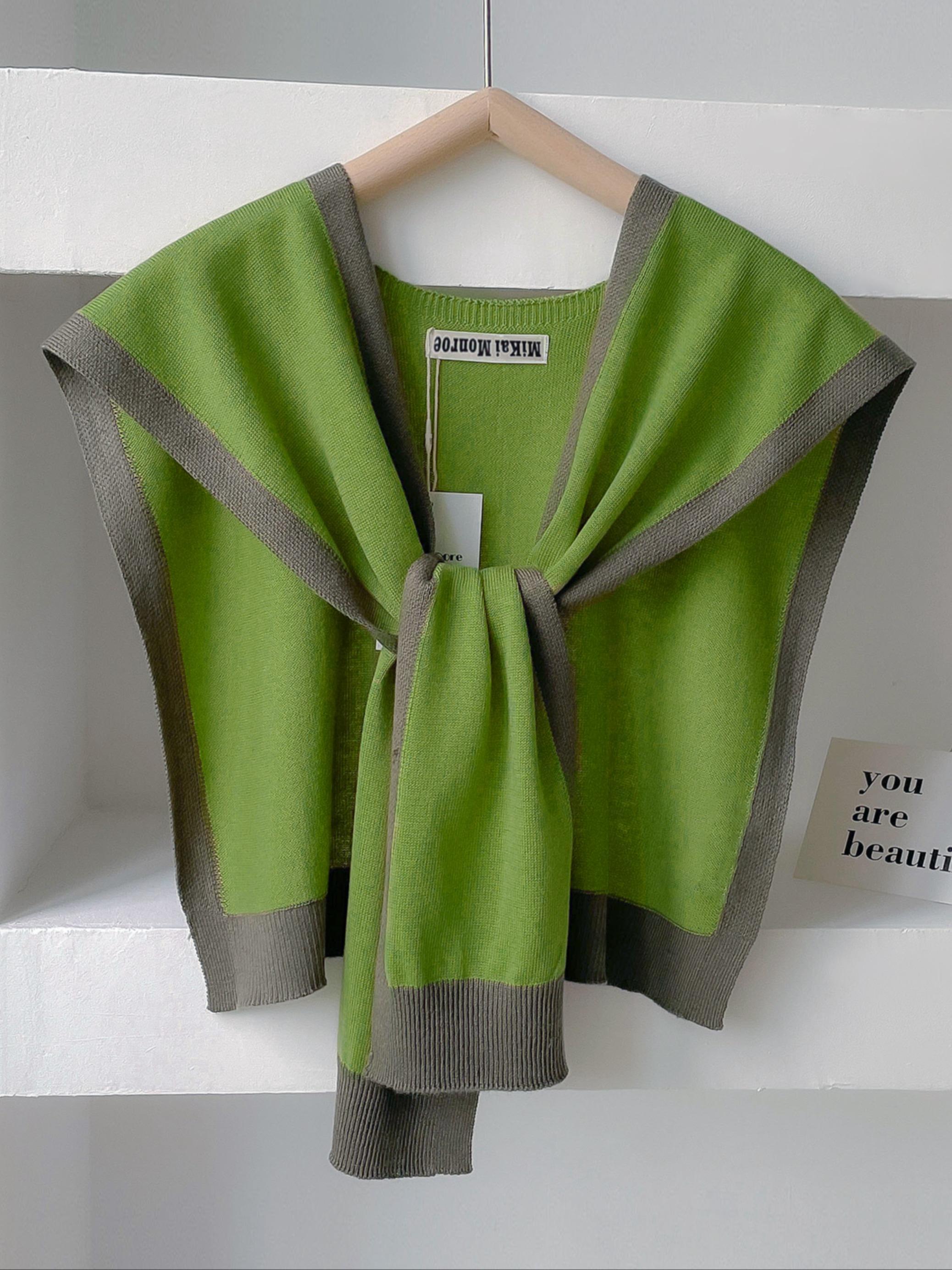 Women's Colorblock Shawl, Casual Soft Comfortable Shawl for Daily Wear, Fashion Accessories for Women & Girls Scarf