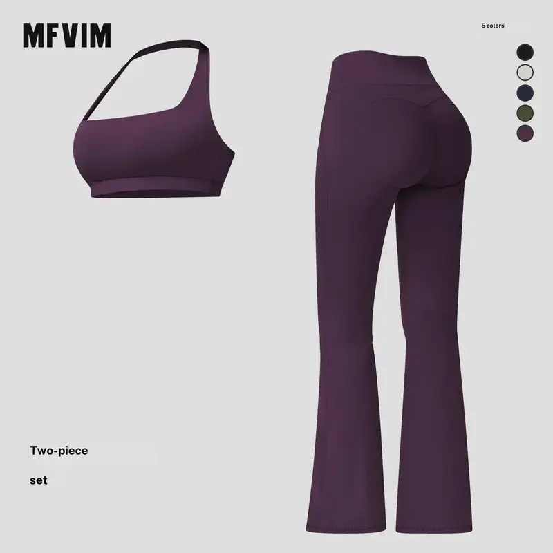 MFVIM Women's 2-Piece Sporty Chic Fitted Solid Athleisure Set - Cut-Out Backless Crop Top & High-Waist Leggings, Breathable Yoga/Gym Sweat Suit, Valentine's Day Gift, 2 Piece Sets