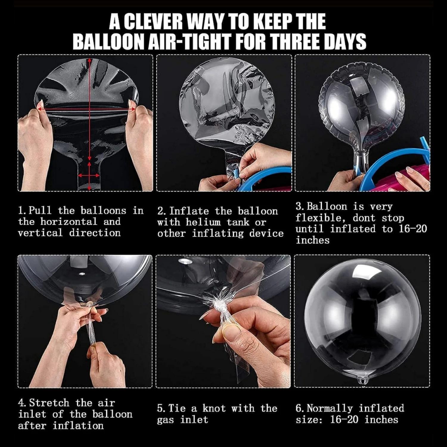 20 Pcs Bobo Balloons Bubble Balloons, 20 Inch Clear Bobo Balloon, Large Transparent Bubble Balloon for Wedding Birthday Party