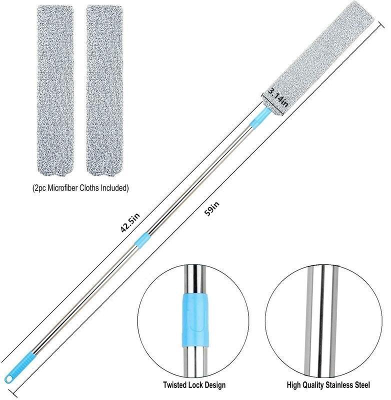 Long Handle Cleaning Broom, 1 Count Crevice Dust Cleaning Brush, Household Dust Sweeping Mop Cleaning Tool for Bedside, Sofa, Couch, Carpet, Home Care Supplies