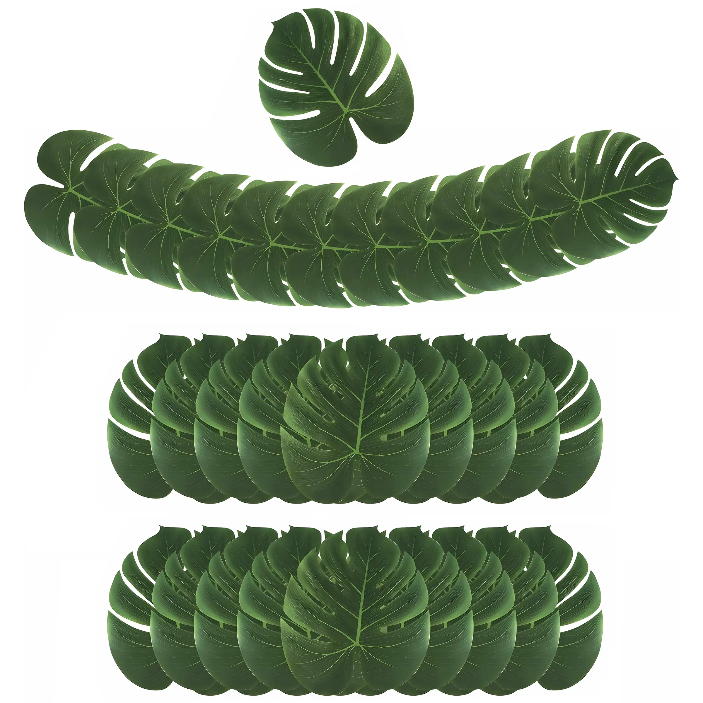 30pcs Palm Leaf Artificial Tropical Monstera Leaves, Hawaiian Party Table Decor, Wedding Birthday Theme, Plant Party Decoration, Artificial Plants, Decorative Artificial Plants, Decorative Fake Plants