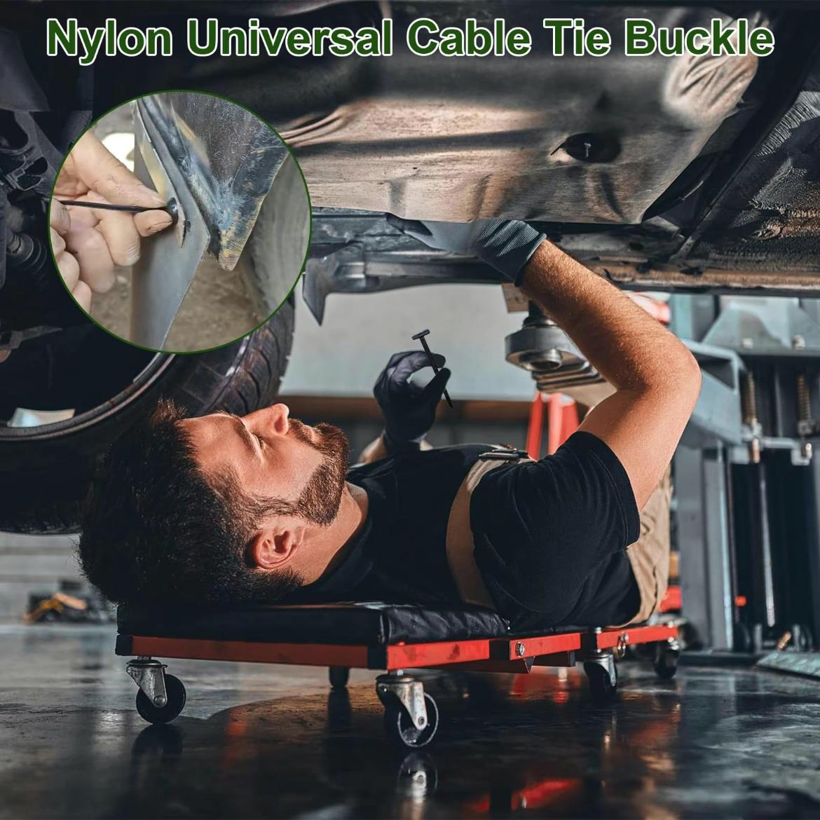 100Pcs Heavy-Duty Nylon Universal Cable Ties Self-Locking Buckle Multipurpose Tool for Car Daily Repairs Anti-Corrosion Eco-Friendly Durable No Warranty