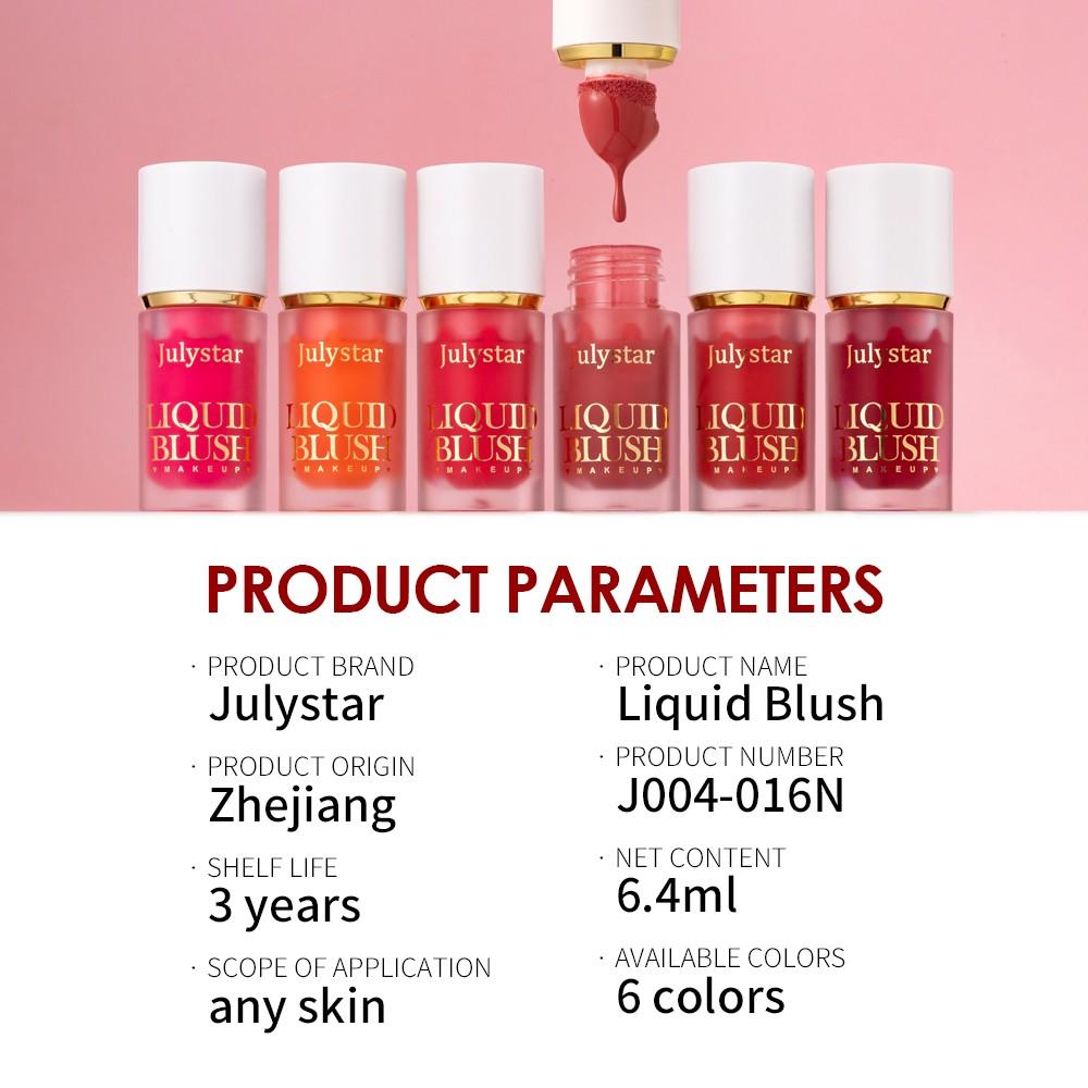 Julystar Liquid Blush Natural Glow, Hydrating Lightweight Formula, Easy Application, Beginner-Friendly, Long-Lasting Color, Perfect for All Skin Types