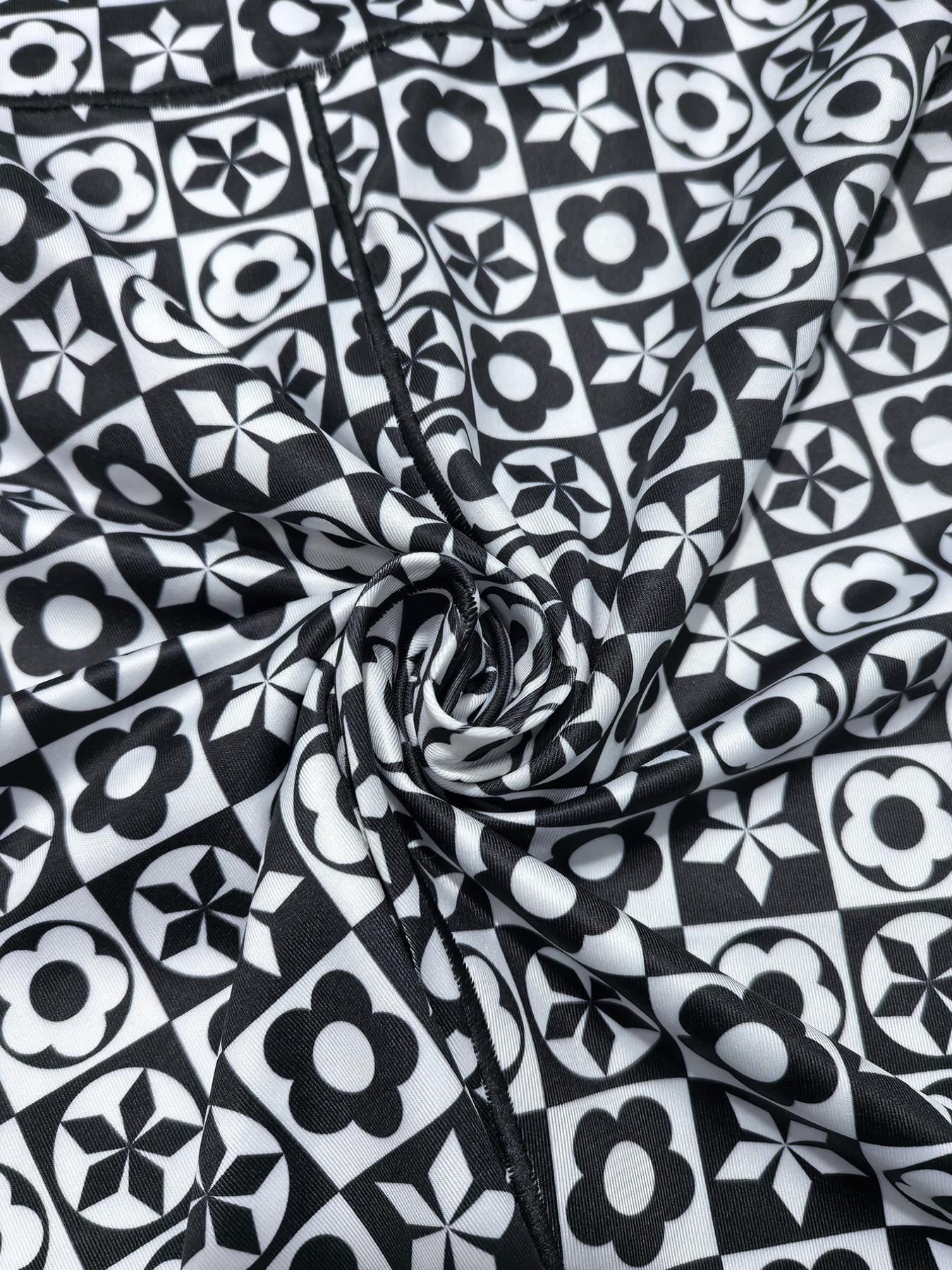 Women's High Waist Plaid Yoga Pants, Floral Printed Workout Leggings, High Stretch Tummy Control Fitness Pants for All Seasons