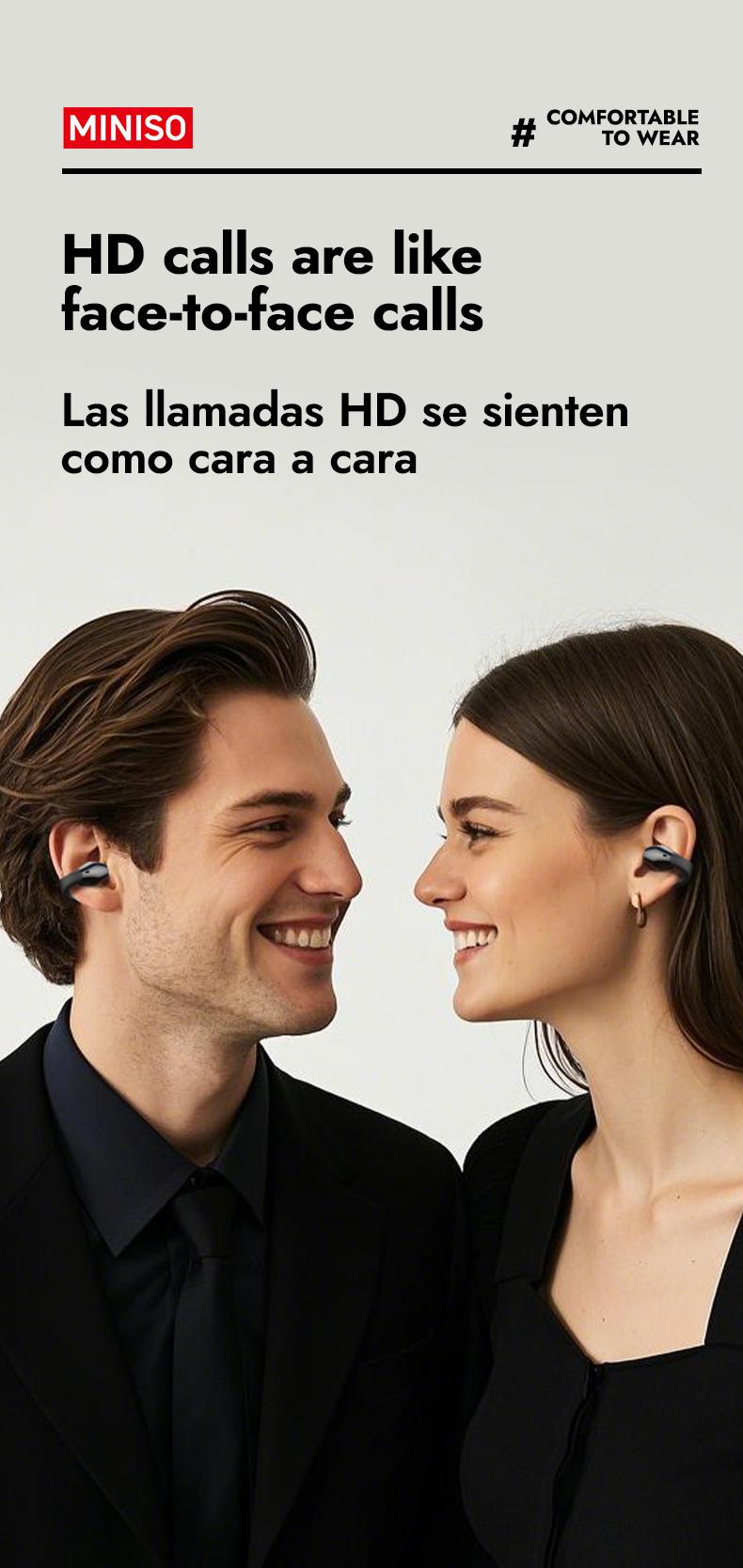 MINISO MS155 OWS Wireless Earphones Bluetooth 5.3 ENC Headphones HiFi Sound Long Playtime Earbuds Waterproof Open Ear Headsets Electronic Audio& Video