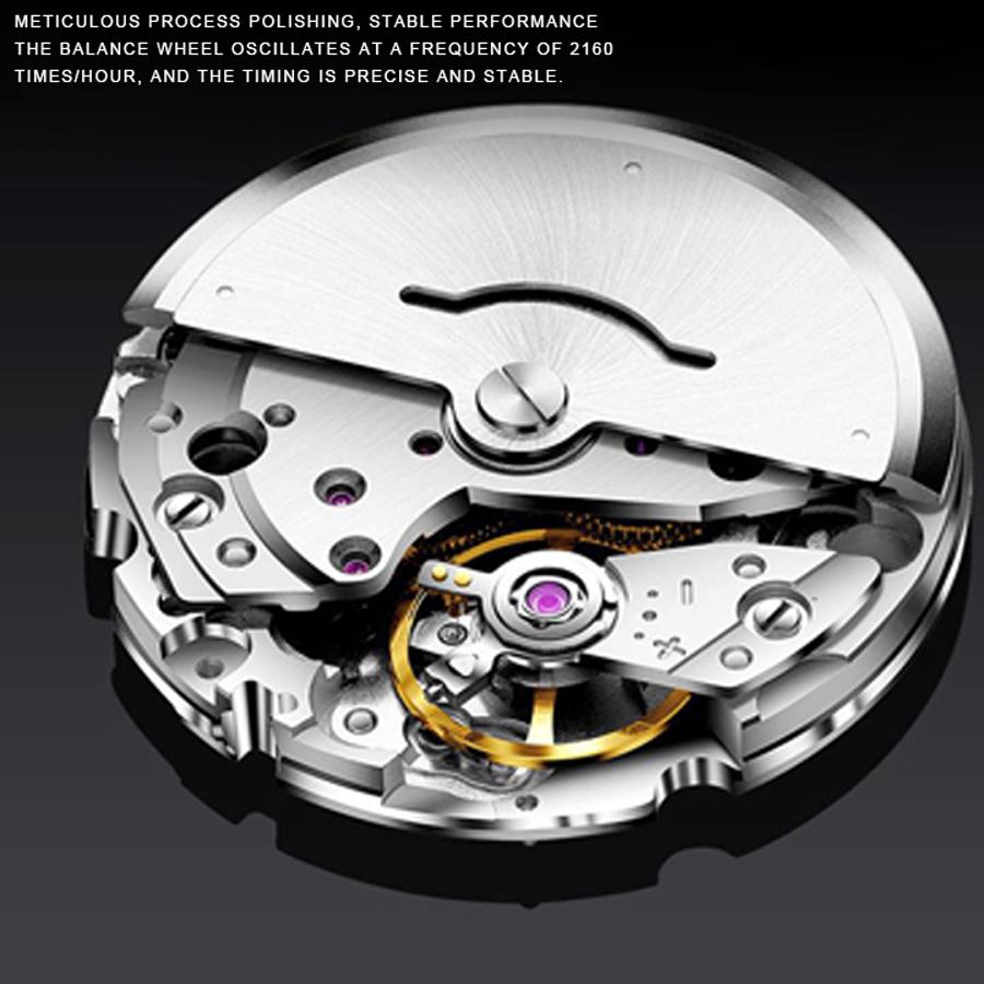 RUIQI Rotatable Dial Luminous Pointer Scale Mechanical Watch Men's Sports and Casual Watches