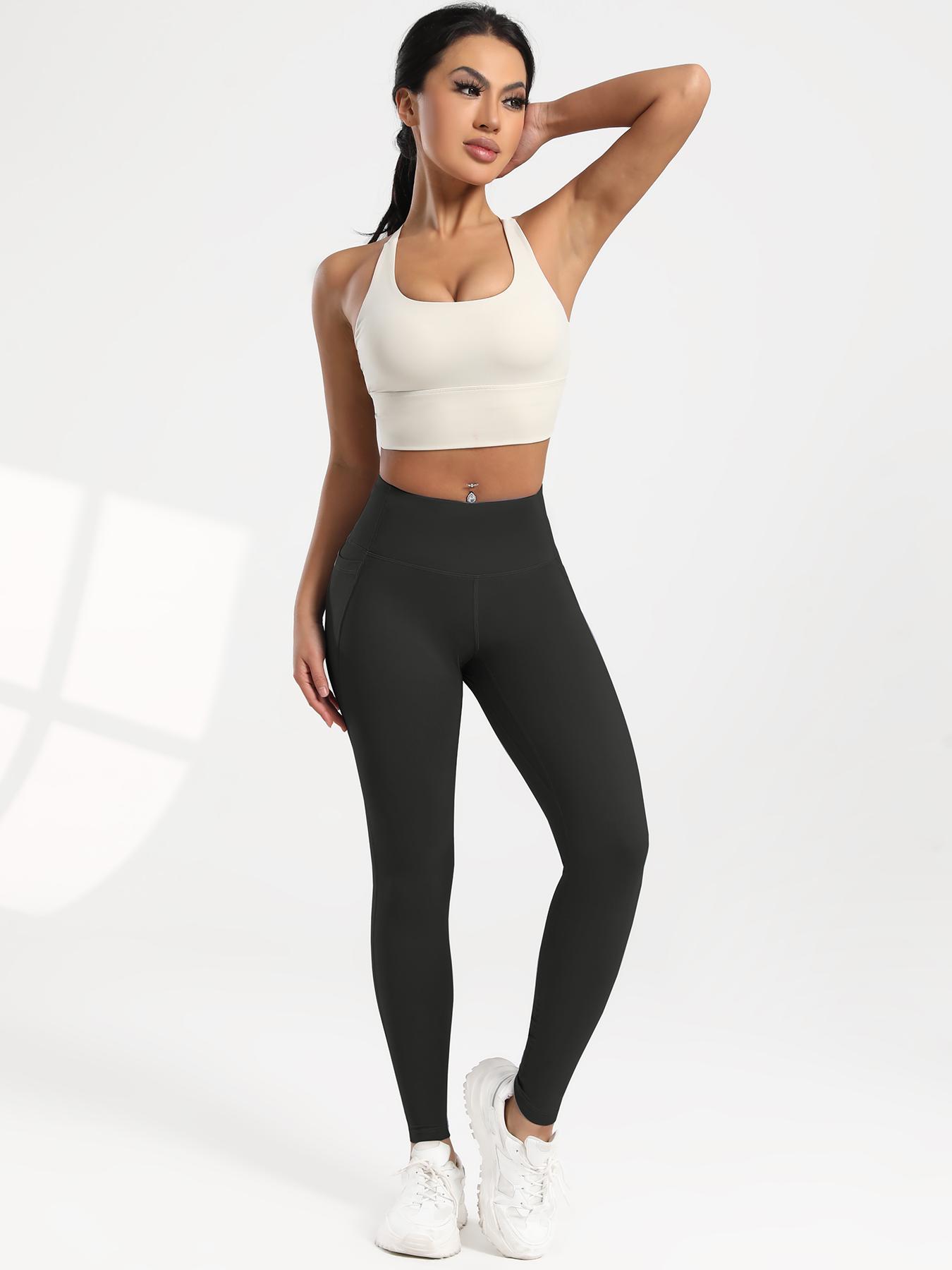 CHRLEISURE 3/5/7/8PCS High Waisted Pockets Leggings Soft Buttery Leggings  Workout Yoga Pants Workout Set For Women runner gym