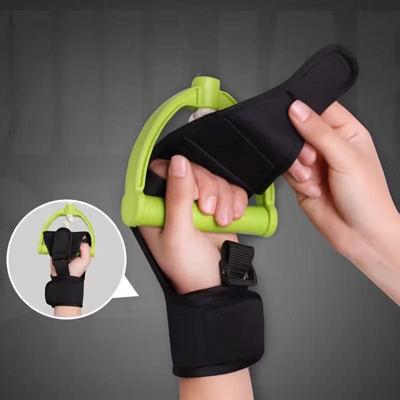 Adjustable Knitted Polyester Finger Exerciser Aid, Stroke Rehabilitation Training Hand Support, Elderly & Hemiplegia Recovery, Fist Strength Development