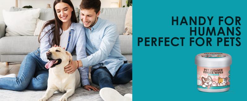 Dog Dental Care Finger Wipes - Teeth Cleaning Finger Wipes for Dog & Cats - Tooth Brushing Kit Dental Wipes for Dog - Reduces Plaque & Freshens Breath (50 PCS)