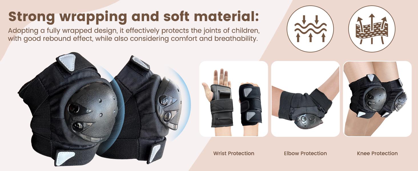 MOONCOOL Bike Helmets Protection Gear Set for 3~14 Years, Bicycle Helmet Knee Pads Elbow Pads Wrist Guards, Adjustable Helmet, Bicycle Scooter Roller Skate Expandable Luggage Lightweight Durable Luggage