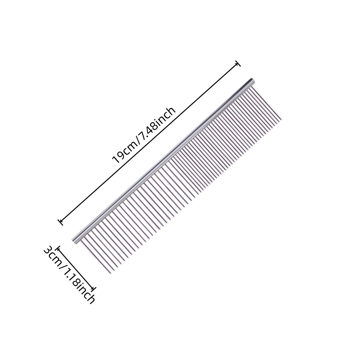 1pc Pet Hair Remover Comb, Stainless Steel Pet Grooming Brush, Gentle Removal of Loose Knots, Durable Cleaning Beauty Comb