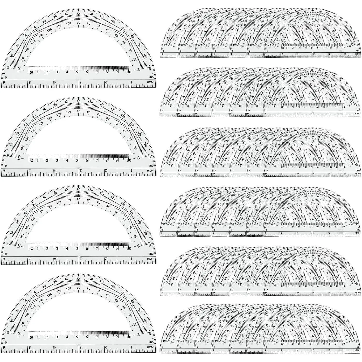 48 Pack Clear Protractor 6 Inch, Plastic Protractor Math Protractors 180 Degrees for Angle Measurement, Protractor for Geometry,Student Math Protractor Ruler for Drawing Geometry Classroom