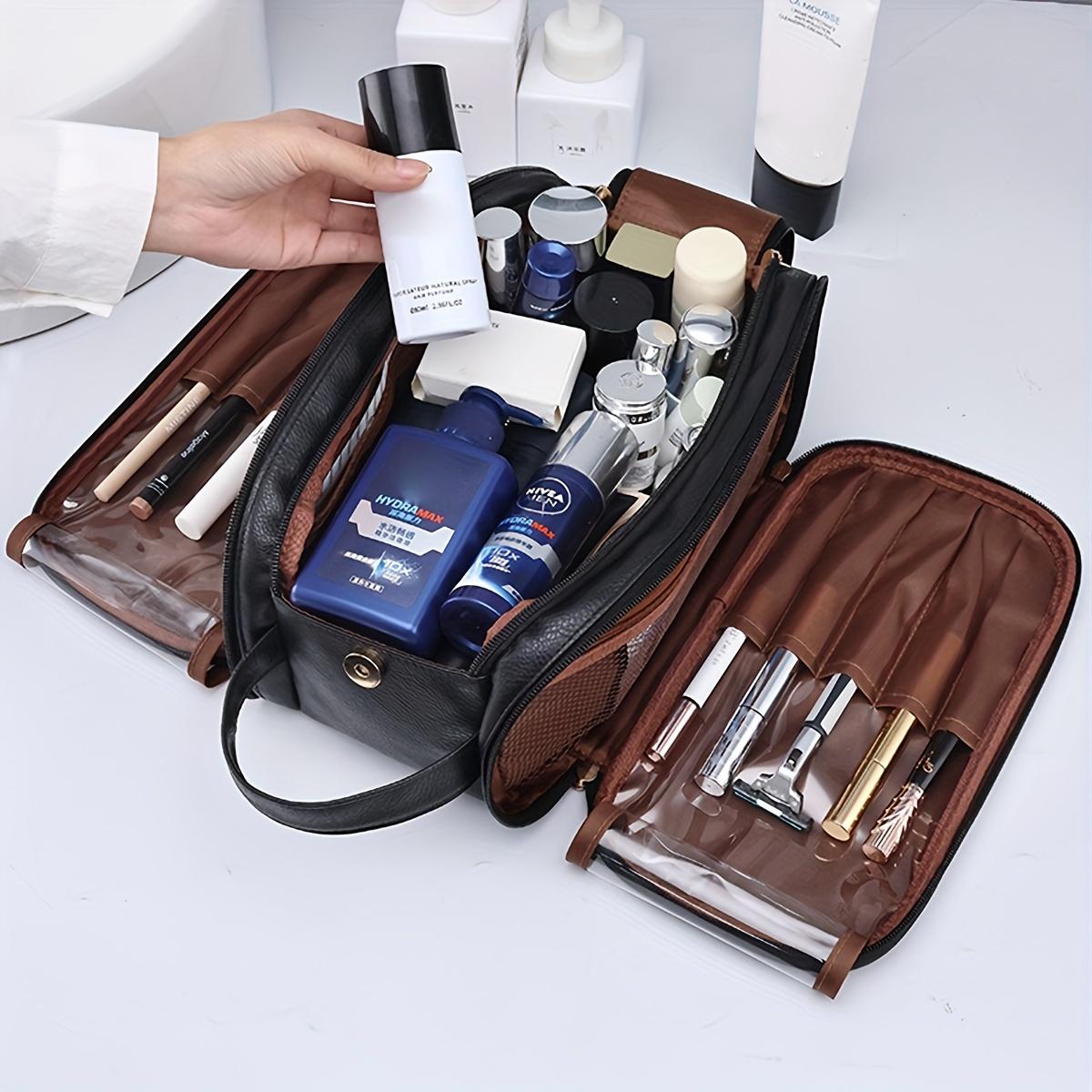 Large Capacity Cosmetic Bag Makeup Toiletries Organizer PU Leather Portable Travel Toiletry Pouch Women Makeup Storage Bags