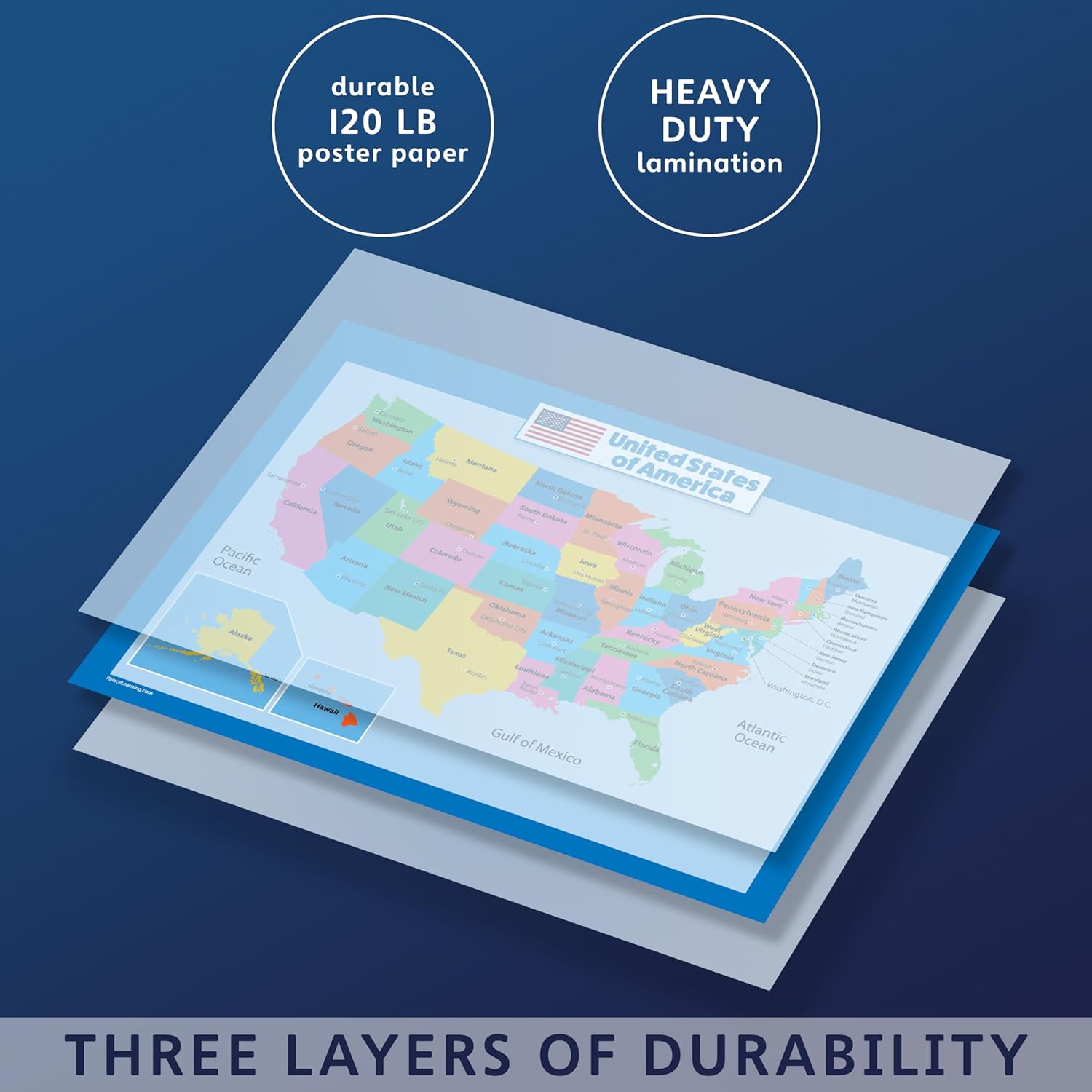 World Map and  Map for  - 2 Poster Set - LAMINATED - Wall Chart Poster of the  and the World (18 x 24)