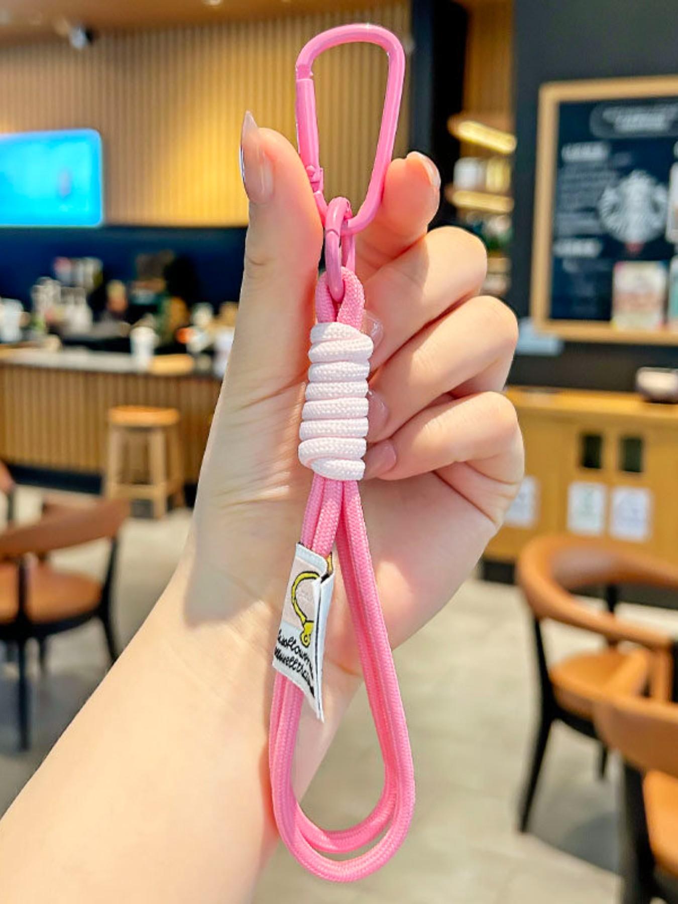 Handmade Multicolor Keychain, Backpack Decoration, Anti-Loss Keychain, Phone Accessory, Polyester Short Strap Pendant, Phone Case Keychain