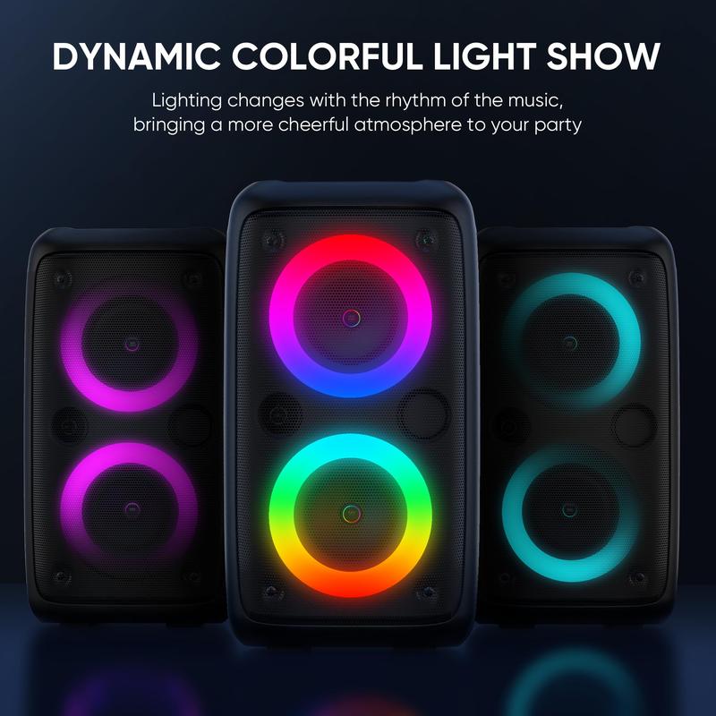 party disco light Portable Bluetooth Speaker 3317 with 1 Microphone for Karaoke Sound Amplification Bass Boost Subwoofer Type-C Charging Port TF Card FM USB Ideal for Family Gatherings Indoor Music & Dance Parties Holiday Gifts Audio Smartphone
