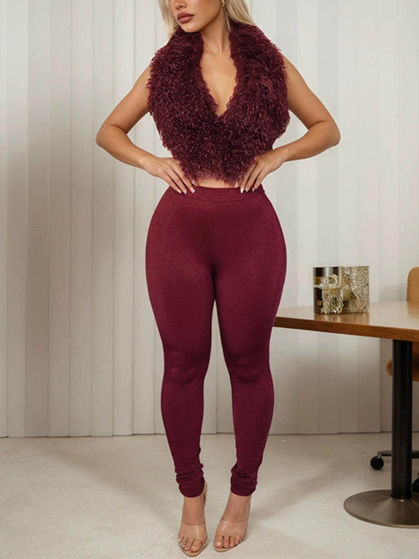 Women's Sexy Backless Deep V Neck Halter Top Set, Autumn Fashion Sleeveless Tie Shoulder, Casual & Party Wear