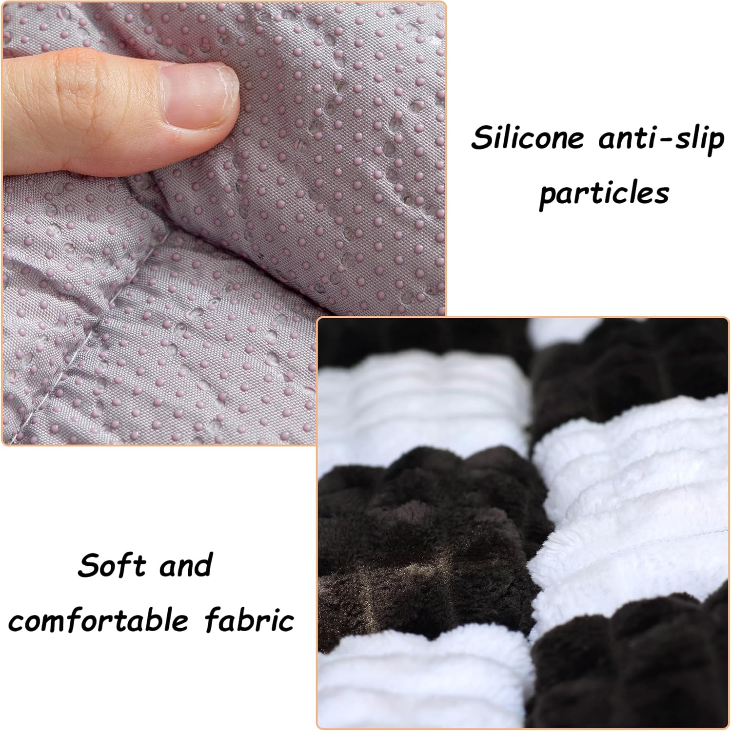 Dog Bed for Car Backseat Pet Mat Black&White 24.8x54inch Non-Slip Travel Mat Cozy Soft Flannel Cover Protector for Backseat Extenders & Seat Covers