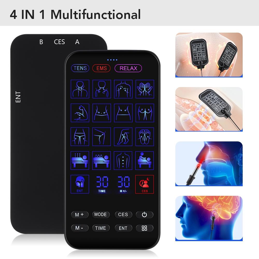 4-In-1 Massage Instrument Ces Sleep Aid + Nasal Care Device, Portable Muscle Massagers, Body Waist Shoulder Leg Sports Workout Muscle Relaxation Massager Set