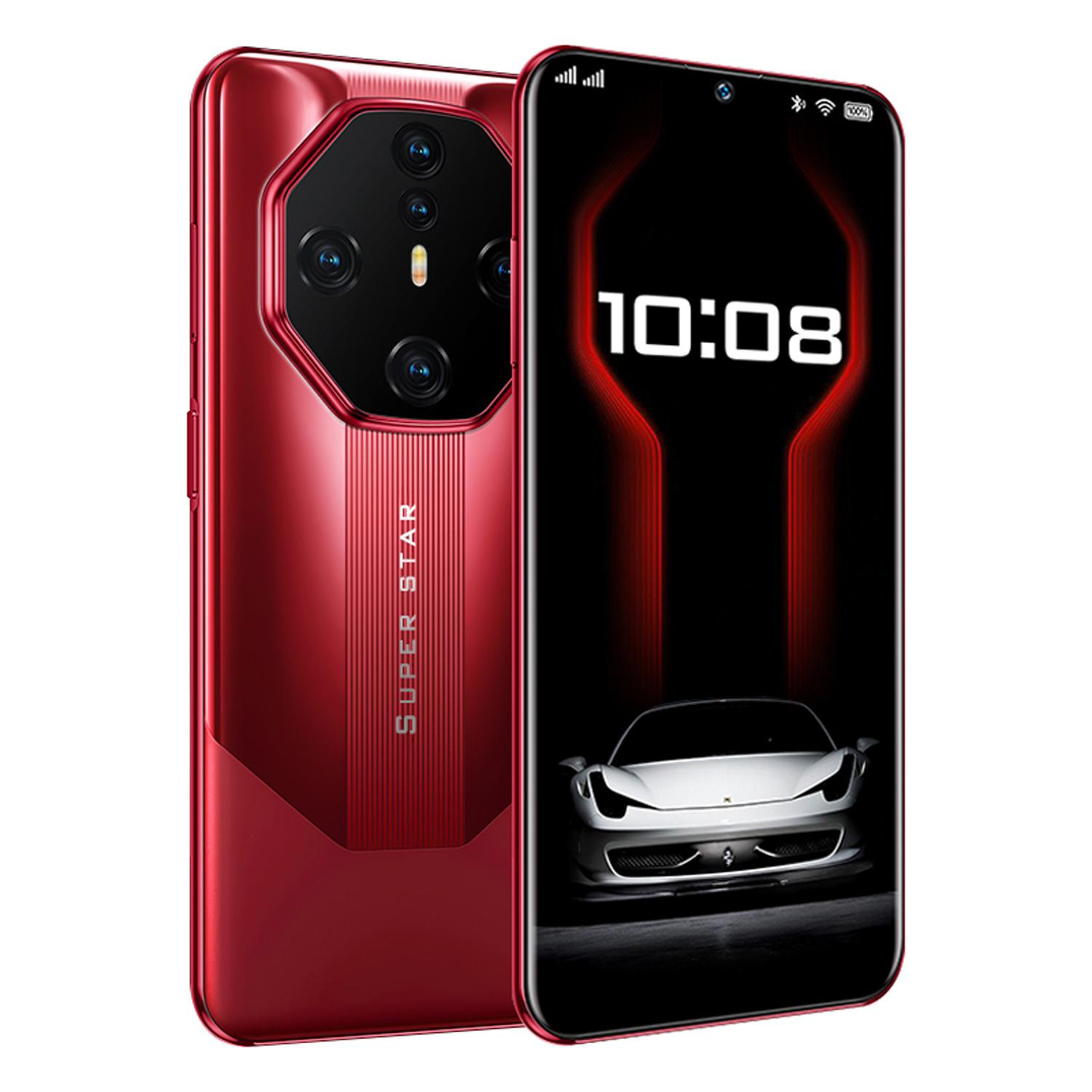 Fuffi Touchscreen Smartphone 6.53 Inches with 4+128GB Memory, Dual 16mp Cameras, 4020mah Battery, Android, Red&Black, Cellphone