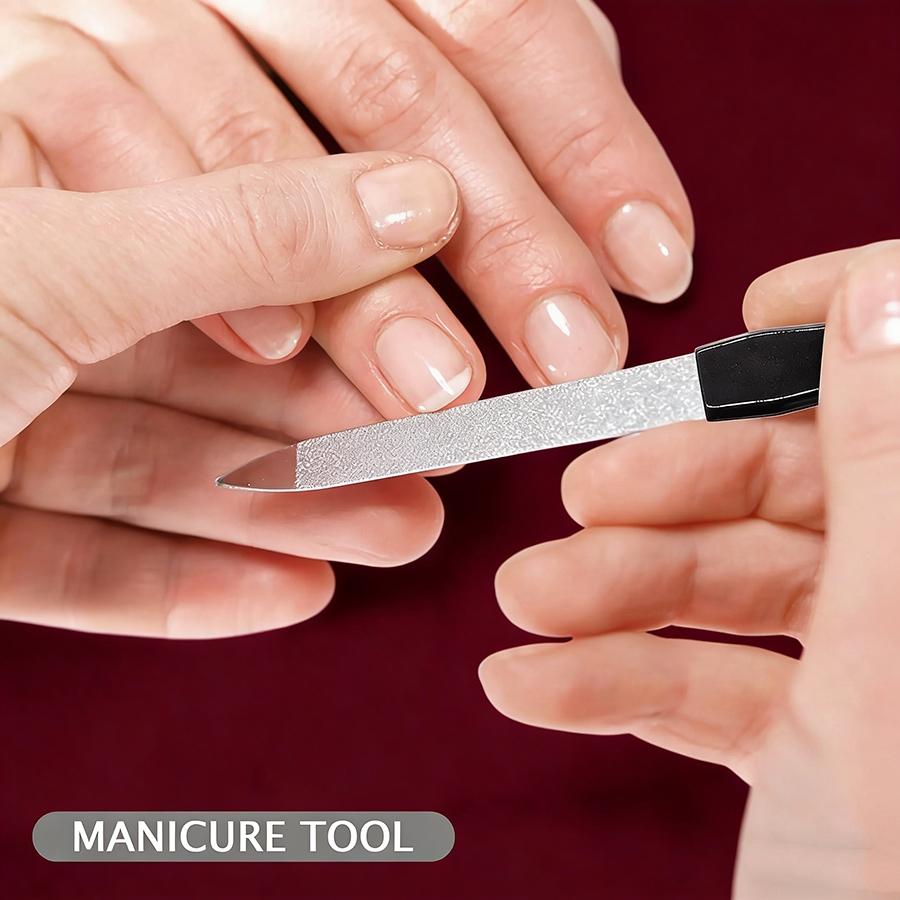 10Pcs Professional Metal Nail Files, Double-Sided Reusable Manicure Pedicure Files for DIY Nail Art & Daily Nail Grooming
