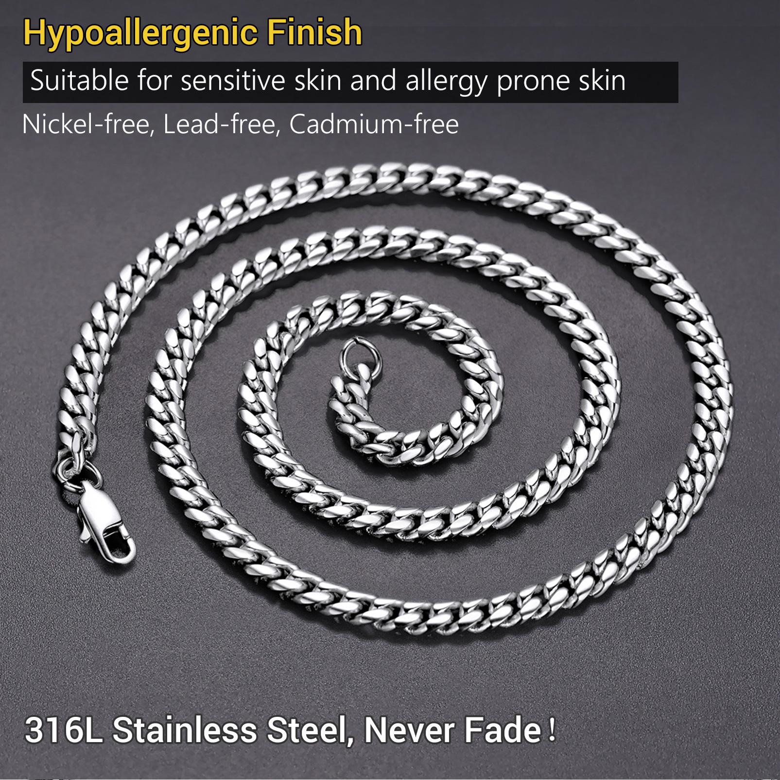 PROSTEEL Dense Cuban Links Necklace Stainless Steel Chain Length 14-30 Inches Width 6mm/10mm/14mm Jewelry Unisex For Women Lovers Men Gift Box